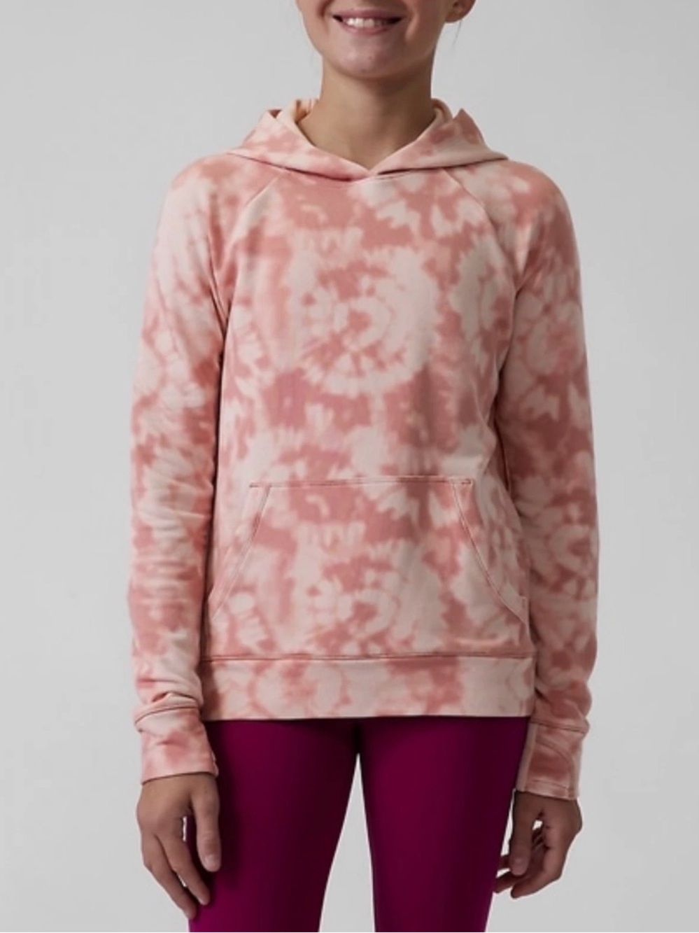 ATHLETA GIRL FREE SPIRIT GRECIAN ROSE IN YOUR ELEMENT 2.0 HOODIE Sz S-7
